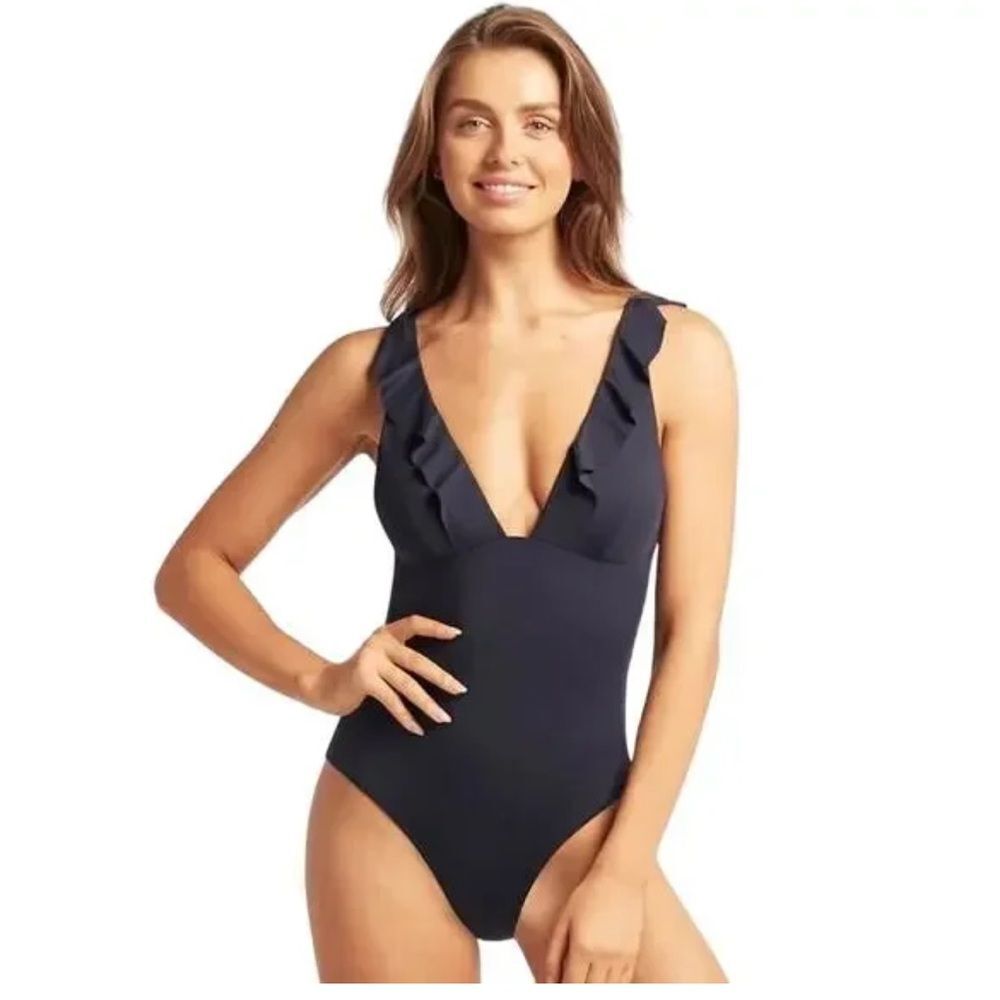 Sea Level Australia Essentials Frill Ruffle One Piece Swimsuit